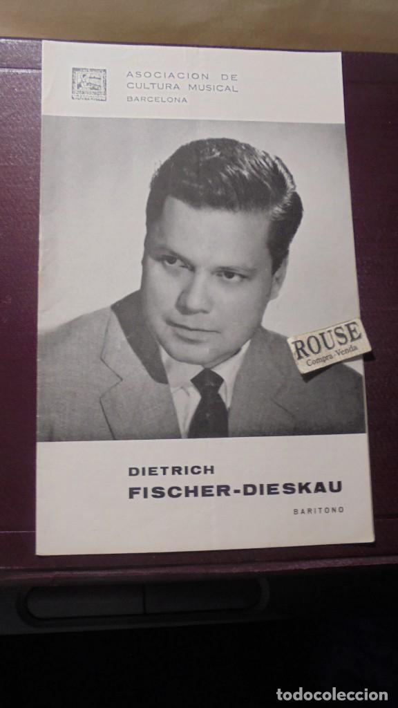 Catalogues de Musique: PROGRAMA DE MUSICA - DIETRICH FICHER - DIESKAU baritono