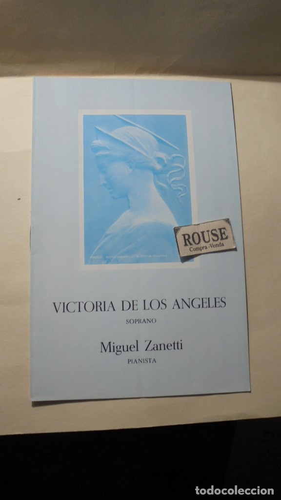 Catalogues de Musique: PROGRAMA DE MUSICA PALACIO DE LA MUSICA - VICTORIA DE LOS ANGELES soprano  MIGUEL ZANETTI pianista