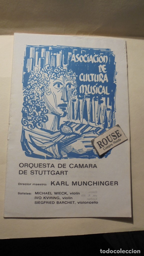 Catalogues de Musique: PROGRAMA DE MUSICA PALACIO DE LA MUSICA - ORQUESTA DE CAMARA DE STUTTGART, KARL MUNCHINGER