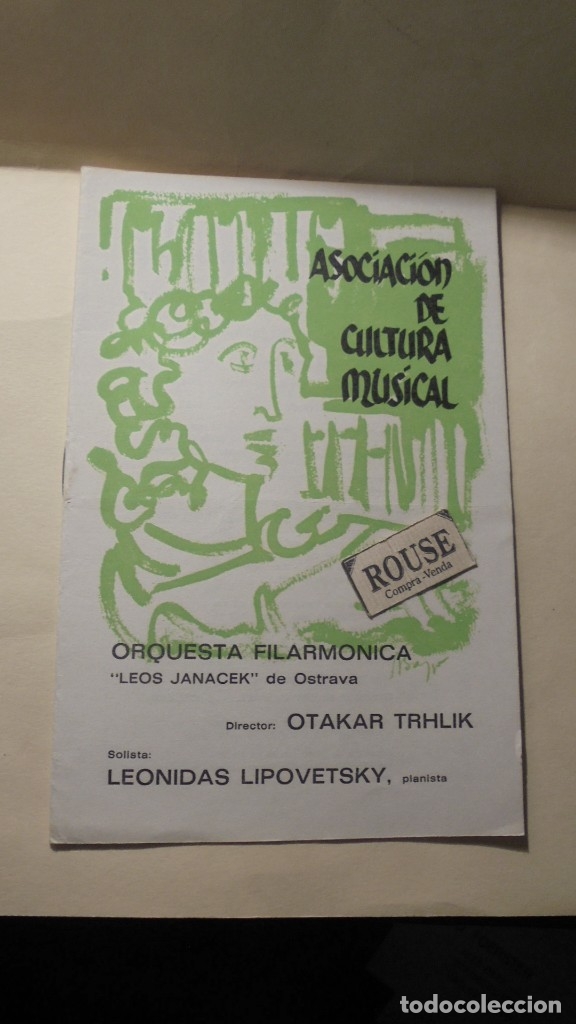 Catalogues de Musique: PROGRAMA DE MUSICA PALACIO DE LA MUSICA - ORQUESTA FILARMONICA ''LEOS JANACEK''DE OSTRAVA - OTAKAR T