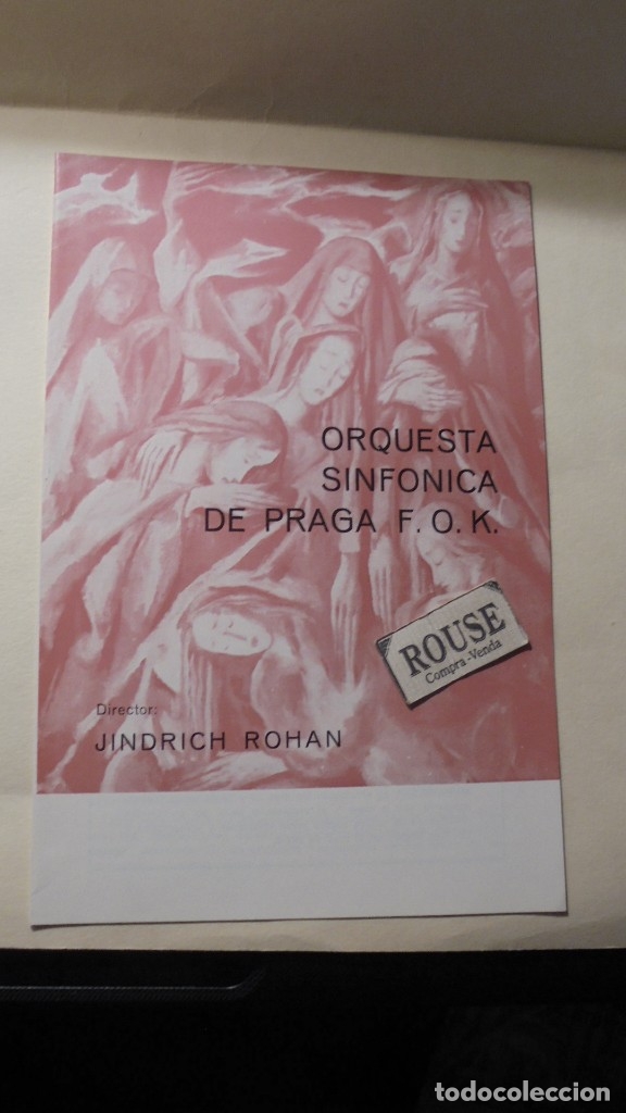 Catalogues de Musique: PROGRAMA DE MUSICA PALACIO DE LA MUSICA - ORQUESTA SINFONICA DE PRAGA F.O.K. direct. JINDRICH ROHAN