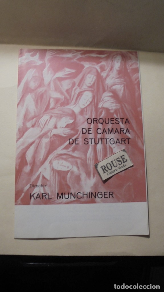 Catalogues de Musique: PROGRAMA DE MUSICA PALACIO DE LA MUSICA - ORQUESTA DE CAMARA DE STUTTGART diret. KARL MUNCHINGER