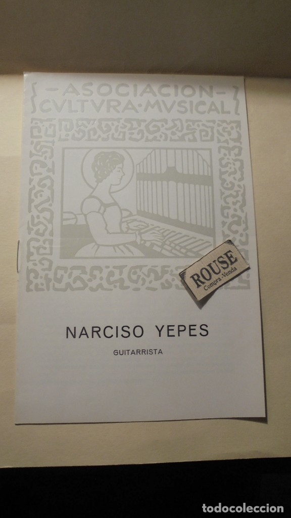 Catalogues de Musique: PROGRAMA DE MUSICA PALACIO DE LA MUSICA - NARCISO YEPES - guitarrista