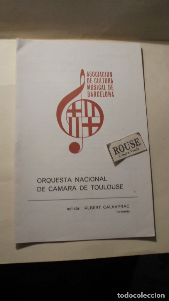 Cat&aacute;logos de M&uacute;sica: CATALOGO DE MUSICA - ORQUESTA NACIONAL DE CAMARA DE TOULOUSE solista ALBERT CALVAYRAC trompeta