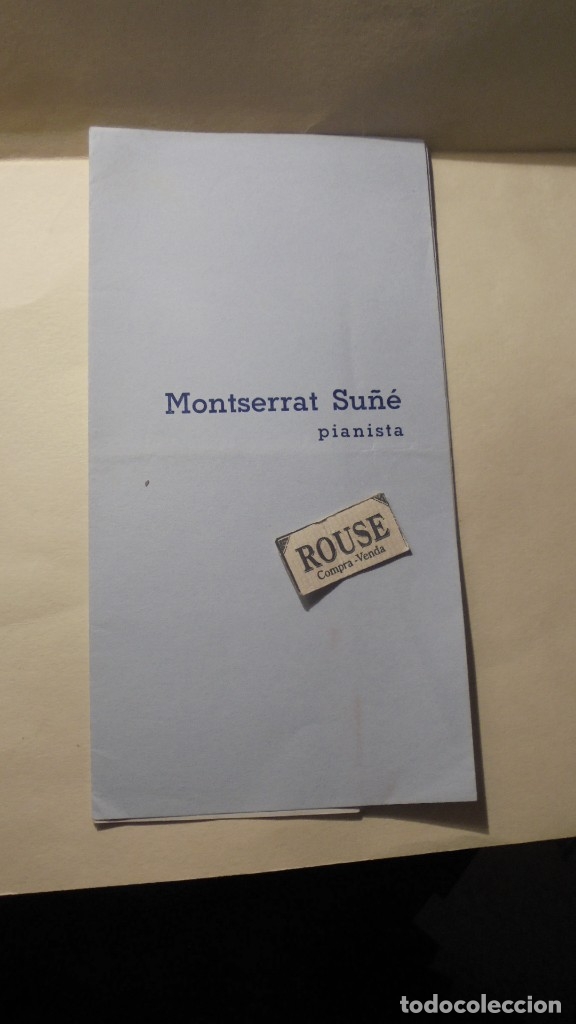 Catalogues de Musique: PROGRAMA DE MUSICA - MONTSERRAT SU&Ntilde;&Eacute; pianista ATENEU BARCELONES 29 ABRIL 1973 - 4 PAG.