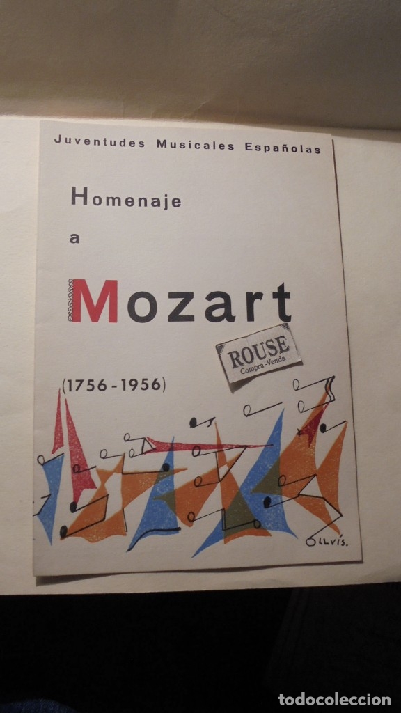 Catalogues de Musique: PROGRAMA DE MUSICA - PALACIO DE LA MUSICA , 25 ENERO 1956HOMENAJE A MOZART 1756-1956 JUVENTUDES MUSI