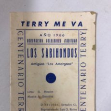 Cataloghi di Musica: AGRUPACION FOLKLORICA GADITANA. LOS SABIHONDOS. TERRY ME VA. AÑO 1966.. Lote 173636485