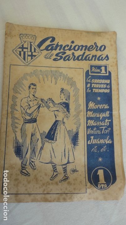 Catalogues de Musique: ANTGUO CANCIONERO SARDANAS.N&ordm; 1.COLLA LLIRIS. BARCELONA 1945