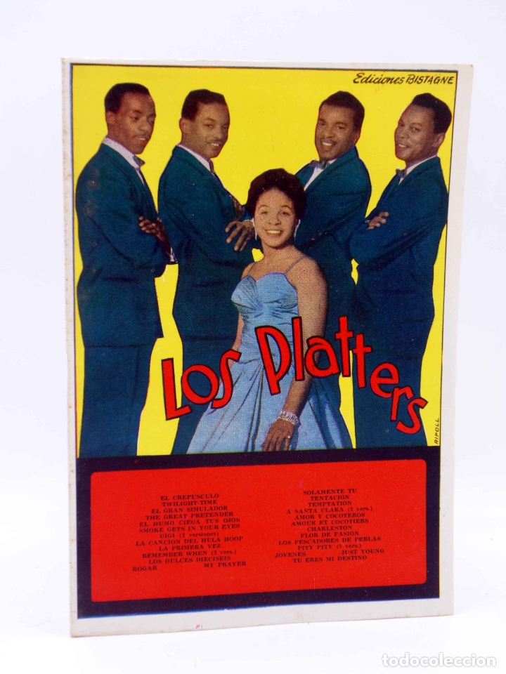 Catalogues de Musique: CANCIONERO. LOS PLATTERS. GRABACIONES EN DISCOS MERCURY (Los Platters) Bistagne, 1960