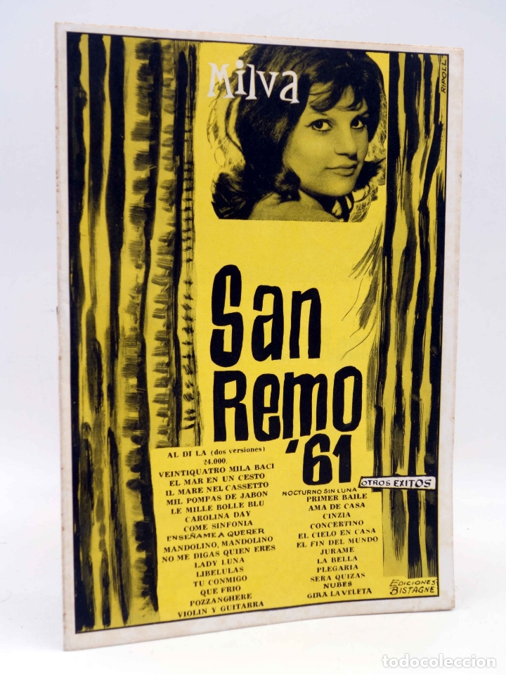 Cat&aacute;logos de M&uacute;sica: CANCIONERO. SAN REMO '61 1961: MILVA (Milva) Bistagne, 1961. OFRT