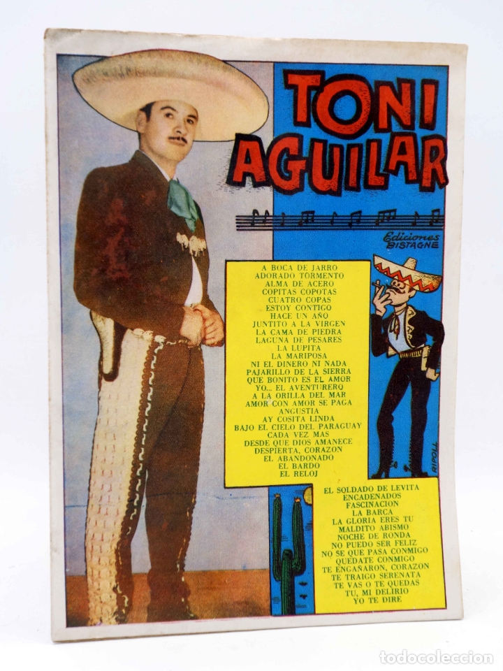 Cat&aacute;logos de M&uacute;sica: CANCIONERO. TONY AGUILAR. EN DISCOS ODE&Oacute;N (Tony Aguilar) Bistagne, 1959