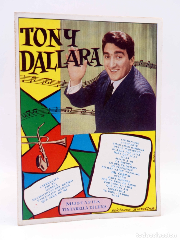 Cat&aacute;logos de M&uacute;sica: CANCIONERO. TONY DALLARA. SUS &Eacute;XITOS EN DISCOS ZAFIRO (Tony Dallara) Bistagne, 1960. OFRT