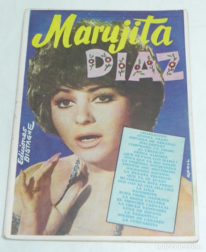 Cat&aacute;logos de M&uacute;sica: CANCIONERO MARUJITA DIAZ N&ordm; 4. EDICIONES BISTAGNE. A&Ntilde;O DE EDICION 1961 Formato: 21,5 X 15,5   P&aacute;gina