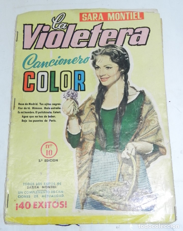 Cat&aacute;logos de M&uacute;sica: Cancionero La Violetera Sara Montiel - Cancionero Color N&ordm; 10 - 2&ordf; Edici&oacute;n, Incluye 40 Exitos de Sar