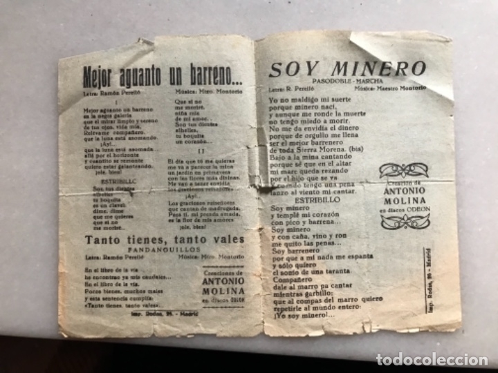 Catalogues de Musique: Cancionero Antonio Molina en discos Odeon