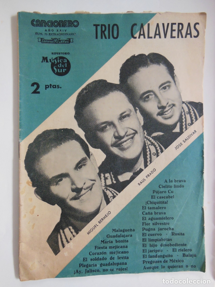 Cat&aacute;logos de M&uacute;sica: CANCIONERO A&Ntilde;O XXIV, N&Uacute;M 70 EXTRAORDINARIO. TRIO CALAVERAS.