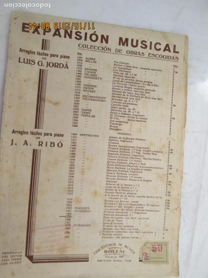 Cat&aacute;logos de M&uacute;sica: EXPANSION MUSICAL - OBRAS ESCOGIDAS -ROSA DEL ESPINO -SCHUBERT -
