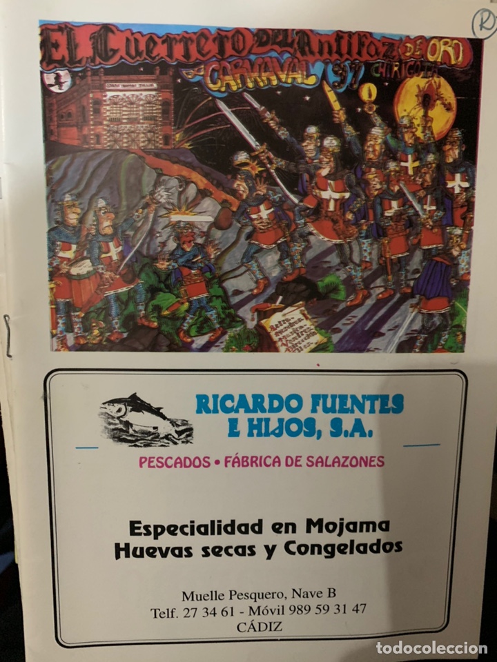 Cat&aacute;logos de M&uacute;sica: CARNAVAL CADIZ 1997 Libreto Chirigota EL GUERRERO DEL ANTIFAZ DE ORO