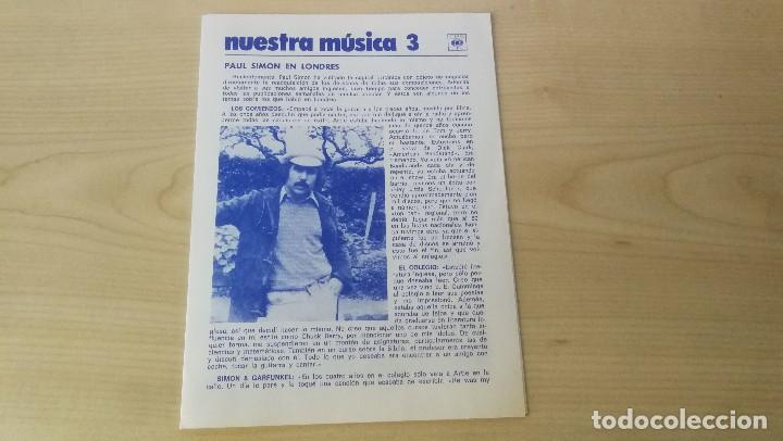 Catalogues de Musique: PAUL SIMON NUESTRA M&Uacute;SICA 3 GARFUNKEL TRIPTICO PUBLICITARIO CBS 1972 NUEVO!!!