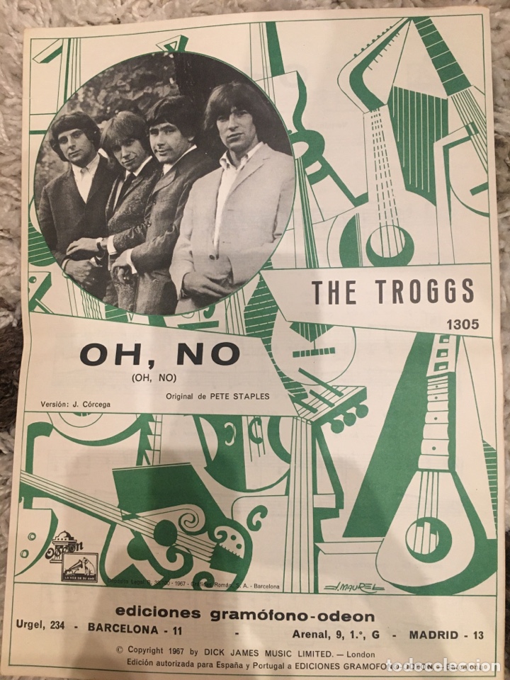 Cat&aacute;logos de M&uacute;sica: Partitura Cancionero The Troggs oh no 1967 Odeon