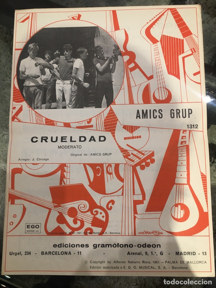 Cat&aacute;logos de M&uacute;sica: Partitura cancionero Amics Grup Crueldad 1967