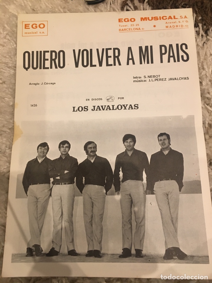 Cat&aacute;logos de M&uacute;sica: Partitura cancionero Los Javaloyas EGO MUSICAL