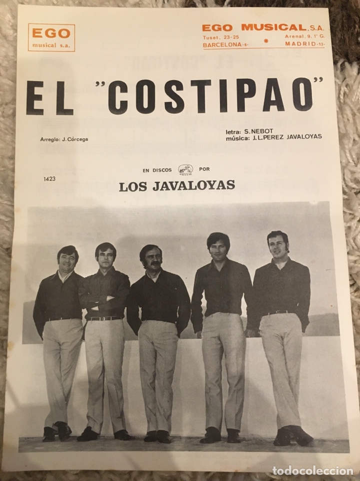 Cat&aacute;logos de M&uacute;sica: Partitura cancionero Los Javaloyas El Costipao ego musical