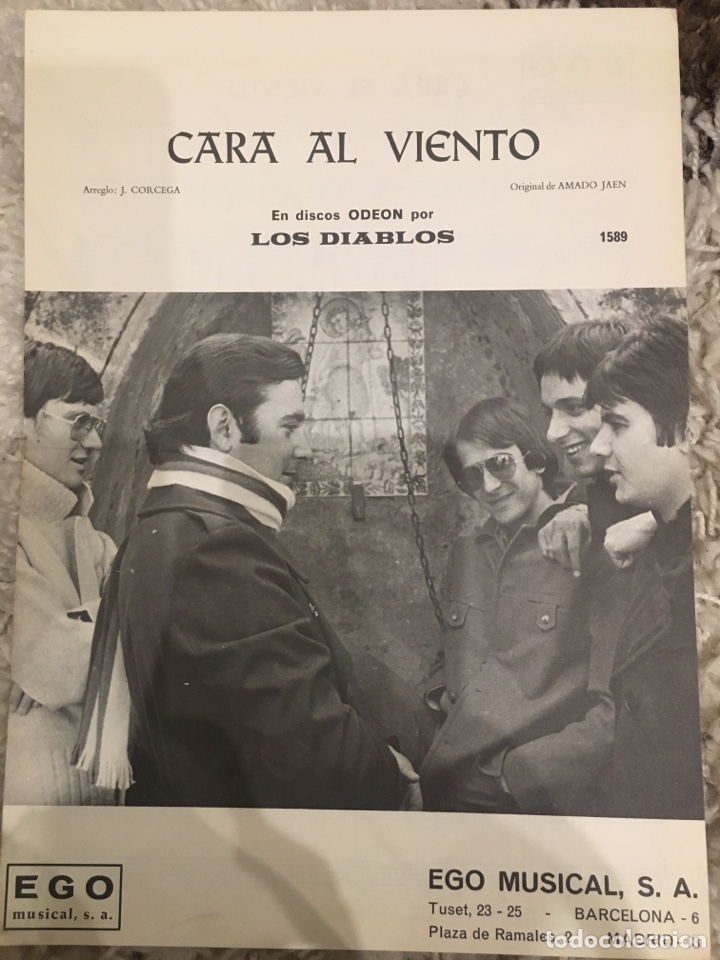Cat&aacute;logos de M&uacute;sica: Partitura cancionero Los Diablos Cara Al Viento ego musical