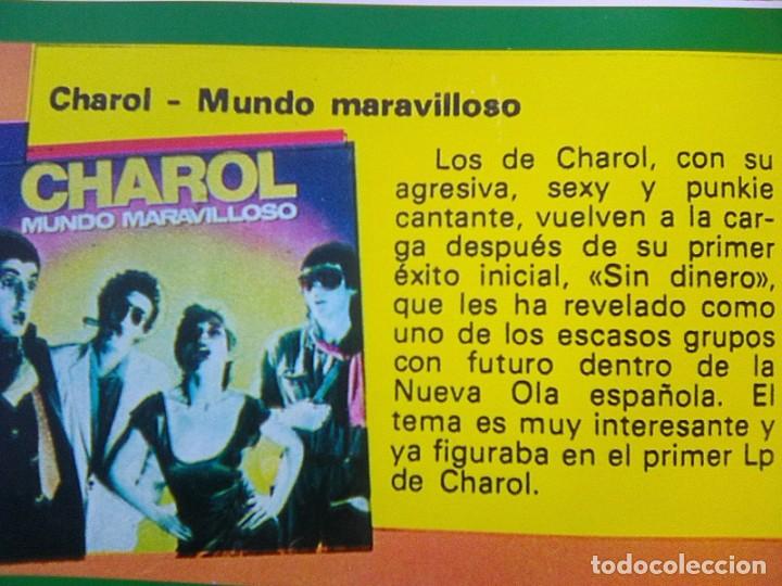 Catalogues de Musique: Charol - L&aacute;mina rese&ntilde;a Mundo maravilloso - Cartulina retro Superpop 1981 - A4
