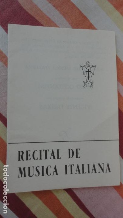 Cat&aacute;logos de M&uacute;sica: PROGRAMA RECITAL MUSICA ITALIANA.COLEGIO SAN JORGE 1964.ENZO CONSTANTINI.VICENTE FREIXAS.