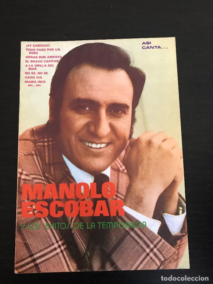 Catalogues de Musique: ASI CANTA MANOLO ESCOBAR - LIBRITO CANCIONERO - CANCIONES LETRA - AY CARIDAD TODO PASO MAMA INES