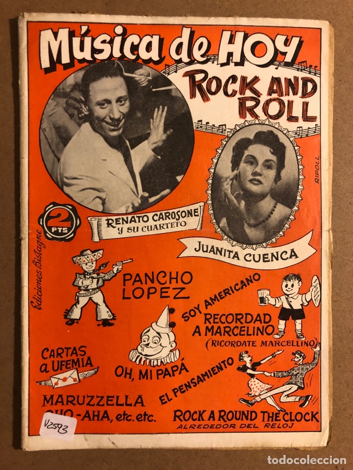Cat&aacute;logos de M&uacute;sica: CANCIONEROM&Uacute;SICA DE HOY: ROCK AND ROLL (RENATO CAROSONE, JUANITA CUENCA). EDICIONES BISTAGNE