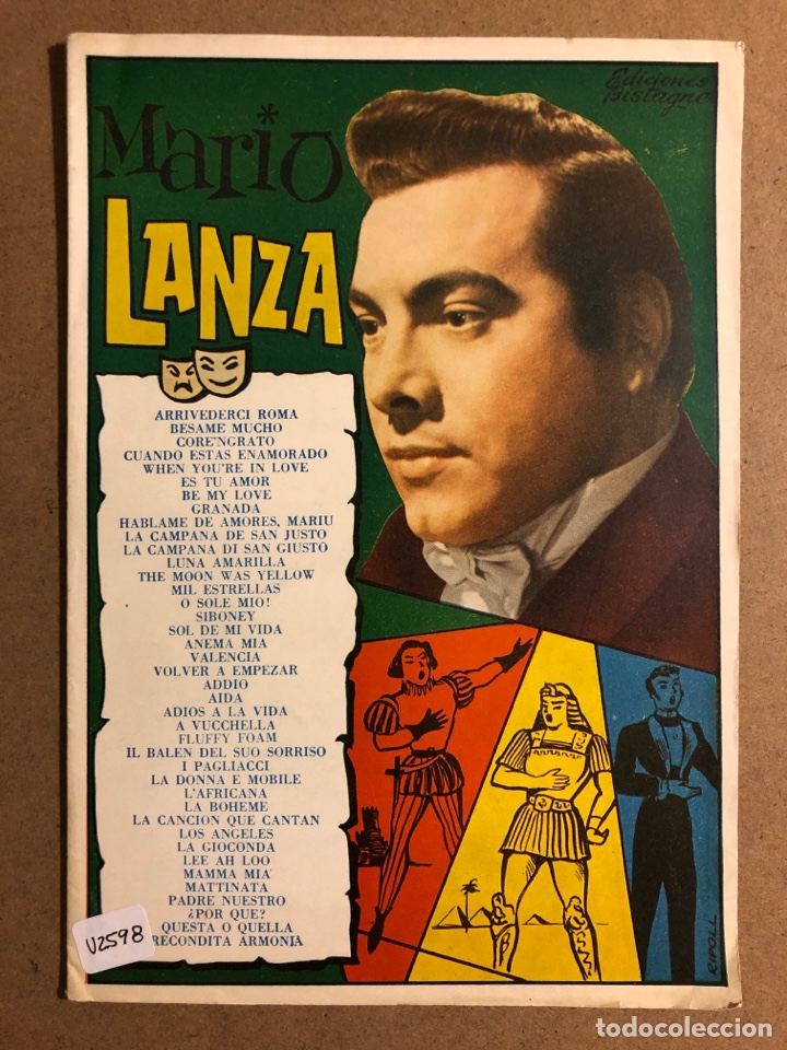 Catalogues de Musique: CANCIONERO: MARIO LANZA. EDICIONES BISTAGNE 1959. 16 P&Aacute;GINAS. MUY BUEN ESTADO.