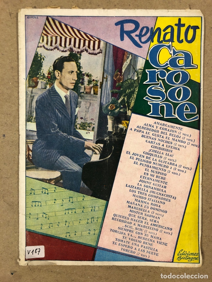 Cat&aacute;logos de M&uacute;sica: RENATO CAROSONE. CANCIONERO EDICIONES BISTAGNE