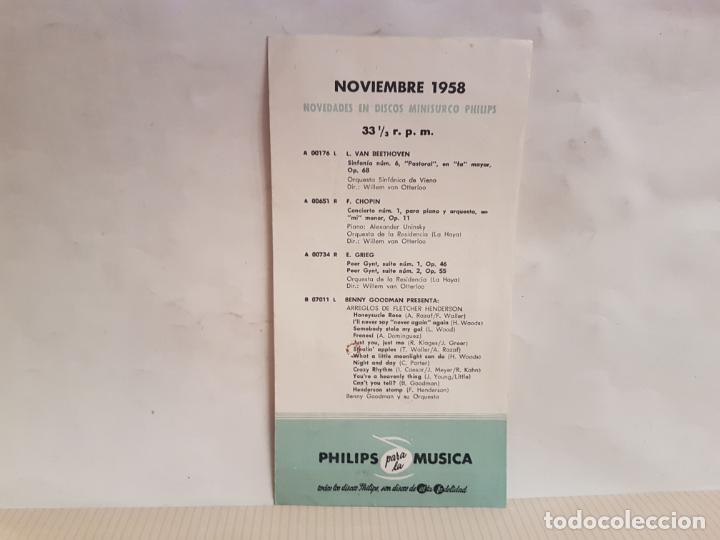 Catalogues de Musique: antiguo catalogo novedades en discos minisurco philips noviembre 1958 ver fotos muy buen estado