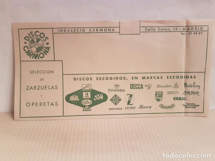 Catalogues de Musique: documento discos carmona seleccion de zarzuelas y operetas ver fotos buen estado
