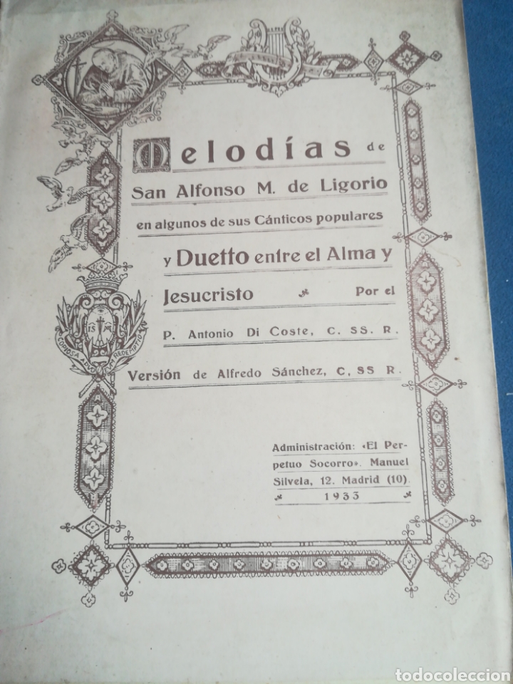 Catalogues de Musique: Melod&iacute;as de San Alfonso M de Ligorio en algunos C&aacute;nticos populares 1933