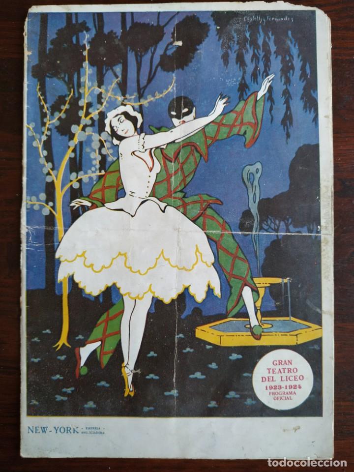 Cat&aacute;logos de m&uacute;sica: Programa de mano del Gran Teatro del Liceo Programa Oficial 1923-1924. - Foto 1