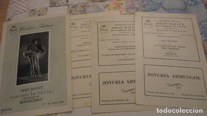 Catalogues de Musique: PROGRAMA.WINSOR PALACE.GRAN BALLET MARQUES DE CUEVAS.MONTECARLO.BARCELONA 1950