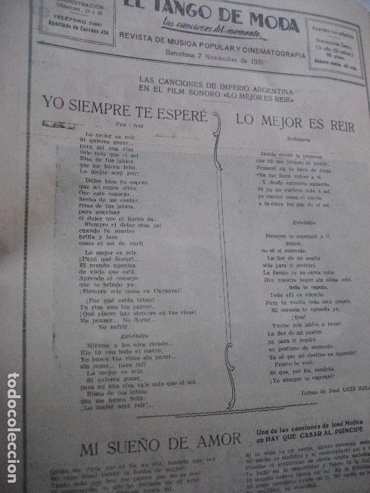 Cat&aacute;logos de m&uacute;sica: El Tango de Moda. N&ordm; 161. - Foto 2
