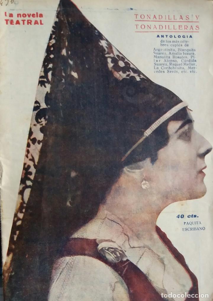 Cat&aacute;logos de M&uacute;sica: La novela teatral n&deg; 430 Tonadillas y tonadilleras. Raquel Meller / La Argentina / Luisita Esteso..
