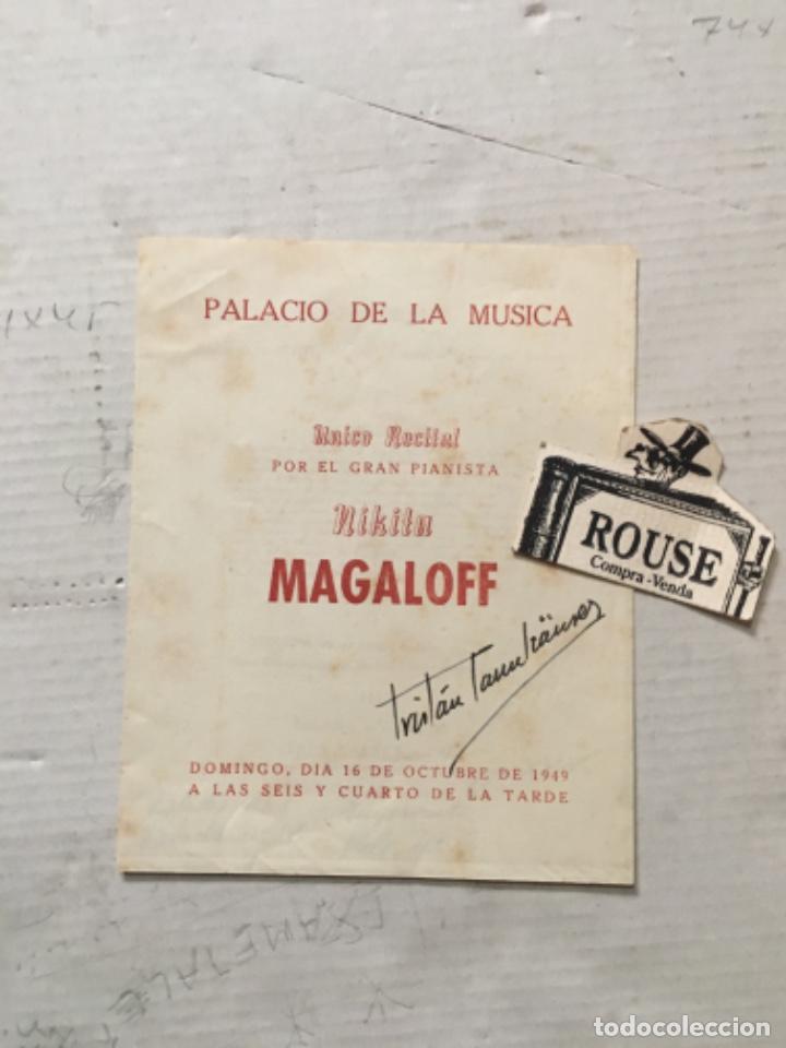Cat&aacute;logos de M&uacute;sica: Antiguo programa de m&uacute;sica NIKITA MAGALOFF Pianista palacio de la m&uacute;sica 16 octubre 1949 - 4 p&aacute;g. 14