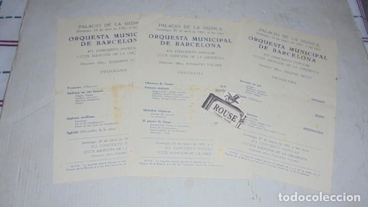 Cat&aacute;logos de M&uacute;sica: 3 ANTIGUOS PROGRAMAS DE MUSICA - ORQUESTA MUNICIPAL DE BARCELONA - concierto - 471-472-473 -