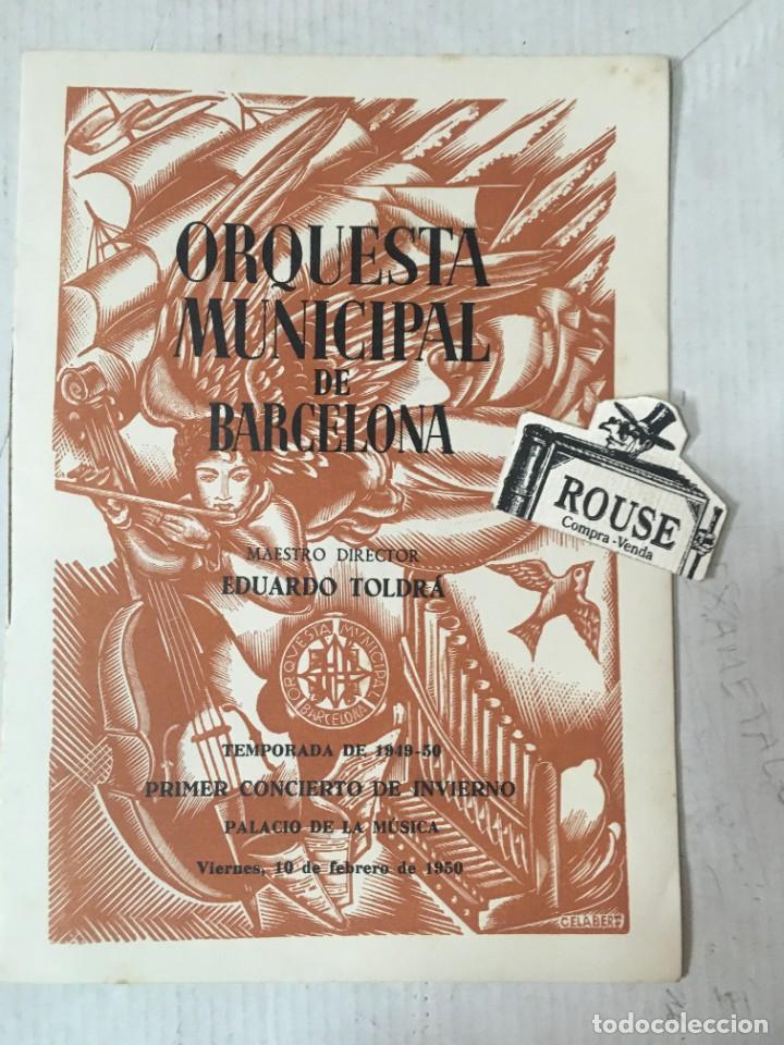 Cat&aacute;logos de M&uacute;sica: ANTIGUO PROGRAMA DE MUSICA - ORQUESTA MUNICIPAL DE BARCELONA MAESTRO EMERSON KAILEY