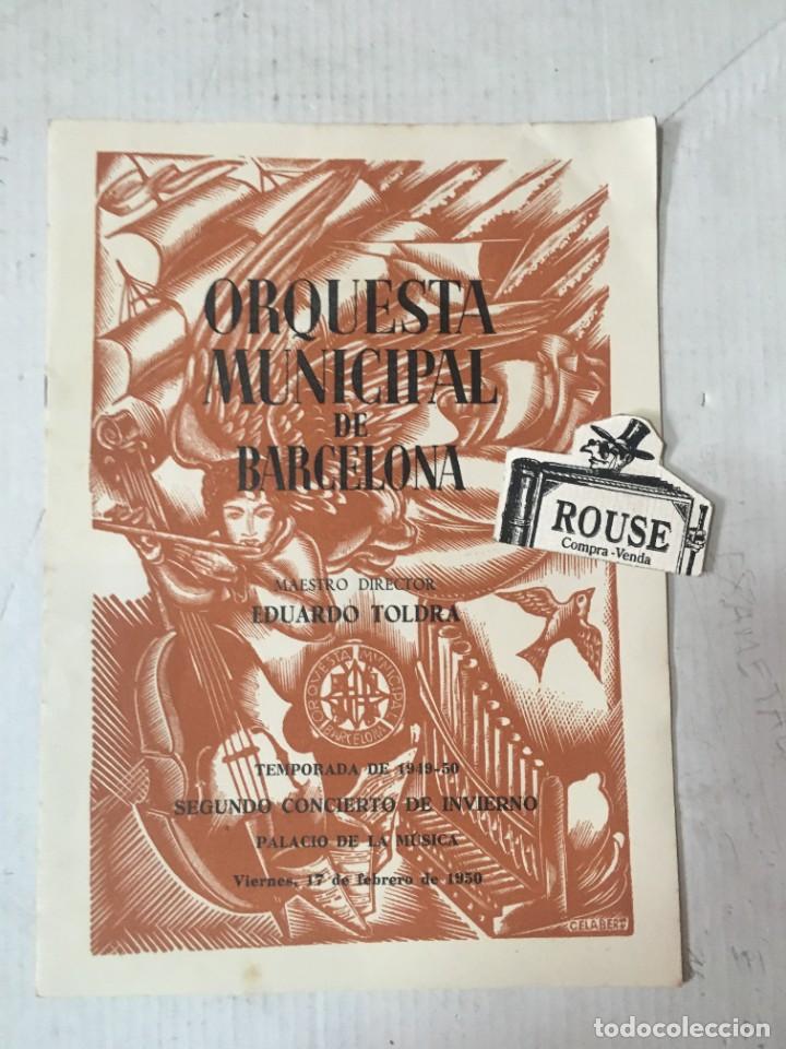 Cat&aacute;logos de M&uacute;sica: ANTIGUO PROGRAMA DE MUSICA - ORQUESTA MUNICIPAL DE BARCELONA MAESTRO HANS ROSBAUD
