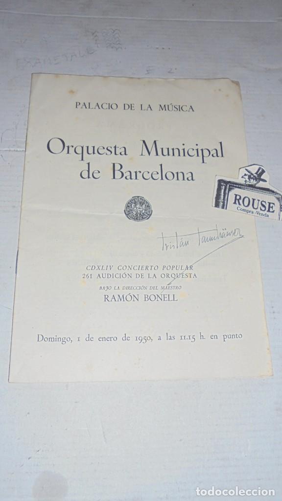 Cat&aacute;logos de M&uacute;sica: ANTIGUO PROGRAMA DE MUSICA - PALACIO DE LA MUSICA , ORQUESTA MUNICIPAL DE BARCELONA MAESTRO RAM&Oacute;N BO