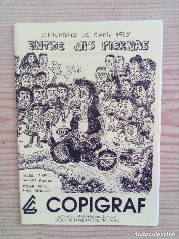 Cat&aacute;logos de M&uacute;sica: Libreto Carnaval Entre Mis Piernas - Chirigota 98