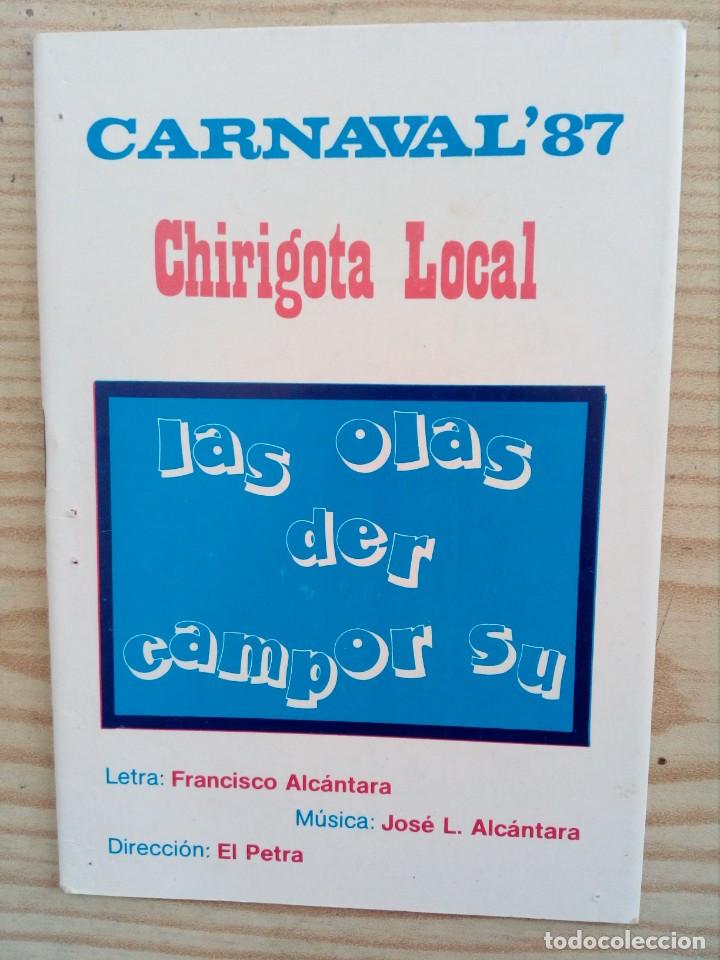 Cat&aacute;logos de M&uacute;sica: Libreto Carnaval Las Olas Der Campor Su - Chirigota 87