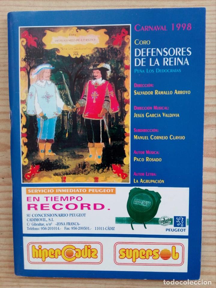 Cat&aacute;logos de M&uacute;sica: Libreto Carnaval Defensores De La Reina - Coro 98
