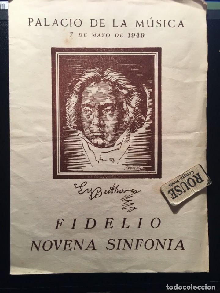 Cat&aacute;logos de M&uacute;sica: ANTIGUO PROGRAMA DE MUSICA - FIDELIO NOVENA SINFONIA ORFE&Oacute; LAUDATE , ORFE&Oacute; MONTSERRATI , ORFE&Oacute; SANT